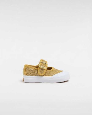 Kids' Vans Glitter (1-4 Years) Mary Janes Gold Malaysia | VN3764501