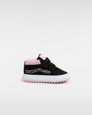 Kids' Vans MTE Sk8-Mid Reissue Hook and Loop (1-4 Years) Sneakers Black / Pink Malaysia | VN8123065