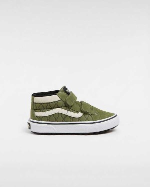 Kids' Vans MTE Sk8-Mid Reissue Hook and Loop (4-8 years) Sneakers Green Malaysia | VN2843751