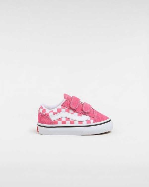 Kids' Vans Old Skool Hook And Loop (1-4 Years) Sneakers Pink Malaysia | VN1439265