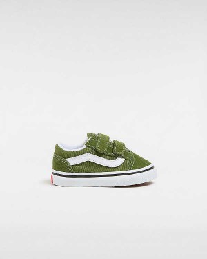 Kids' Vans Old Skool Hook And Loop (1-4 Years) Sneakers Green Malaysia | VN8135609