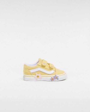 Kids' Vans Old Skool Hook And Loop (1-4 Years) Sneakers Yellow Malaysia | VN4567902