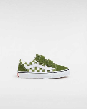 Kids' Vans Old Skool Hook And Loop (4-8 Years) Sneakers Green Malaysia | VN8759346