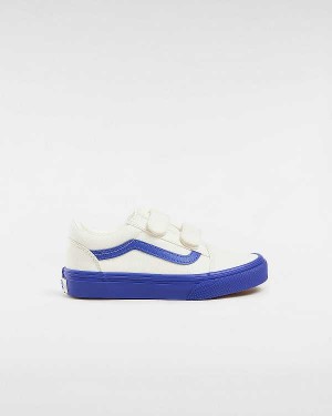 Kids' Vans Old Skool Hook And Loop (4-8 Years) Sneakers Blue Malaysia | VN3926145