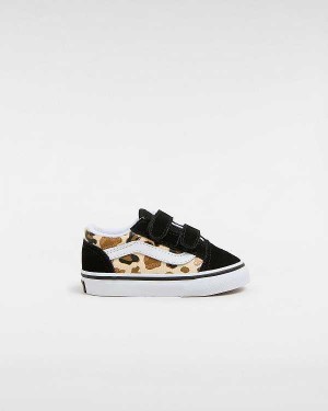 Kids' Vans Old Skool Hook and Loop Glitter (1-4 Years) Sneakers Black Malaysia | VN3751489