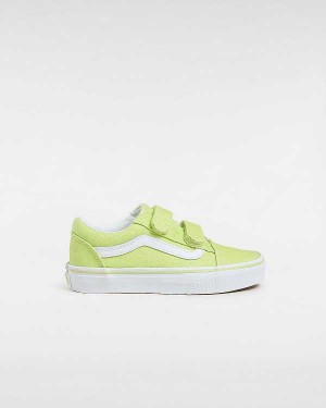 Kids' Vans Old Skool Hook and Loop Glitter (4-8 years) Sneakers Yellow Malaysia | VN8216439