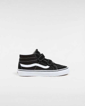 Kids' Vans Sk8-Mid Reissue Hook And Loop (8-14+ years) Sneakers Black Malaysia | VN7210538