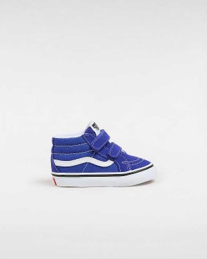 Kids' Vans Sk8-Mid Reissue Hook and Loop (1-4 Years) Sneakers Blue Malaysia | VN5043782