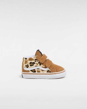 Kids' Vans Sk8-Mid Reissue Hook and Loop (1-4 Years) Sneakers Brown Malaysia | VN2074982