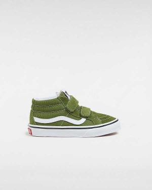 Kids' Vans Sk8-Mid Reissue Hook and Loop (4-8 years) Sneakers Green Malaysia | VN0297684