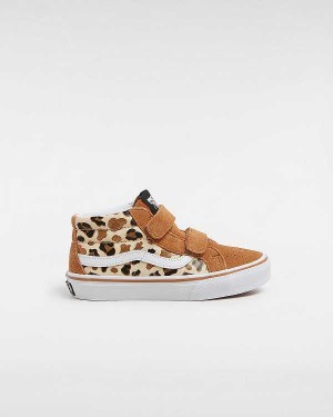 Kids' Vans Sk8-Mid Reissue Hook and Loop (4-8 years) Sneakers Brown Malaysia | VN6847521