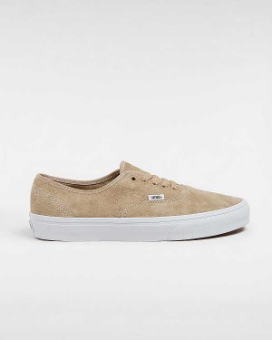 Men Vans Authentic Pig Suede Sneakers Beige Malaysia | VN5407826