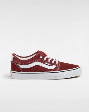 Men Vans Chukka Low Sidestripe Skate Shoes Burgundy Malaysia | VN8216790