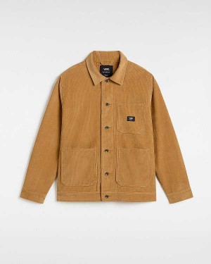 Men Vans Drill Chore Corduroy Jacket Brown Malaysia | VN7863945