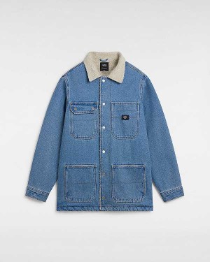 Men Vans Drill Chore Denim Jacket Blue Malaysia | VN2610874