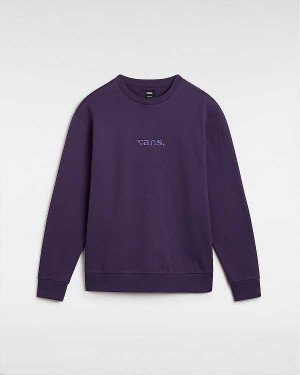 Men Vans Essential Relaxed Crew Sweatshirt Purple Malaysia | VN5834296