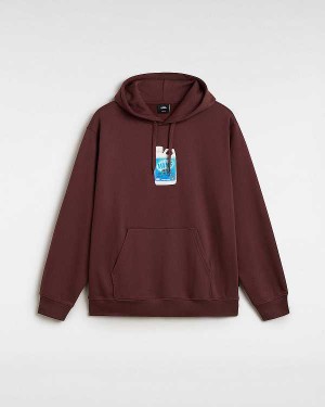 Men Vans Extra Strength Loose Hoodie Brown Malaysia | VN2089573