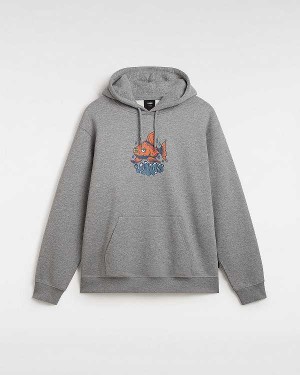 Men Vans Fish loose Hoodie Grey Malaysia | VN9108476