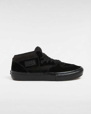 Men Vans Half Cab Skate Shoes Black Malaysia | VN1972803