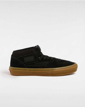 Men Vans Half Cab Skate Shoes Black Malaysia | VN9214357