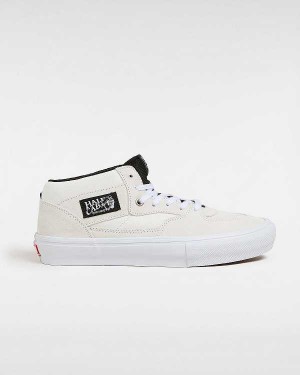 Men Vans Half Cab Skate Shoes White Malaysia | VN6530217