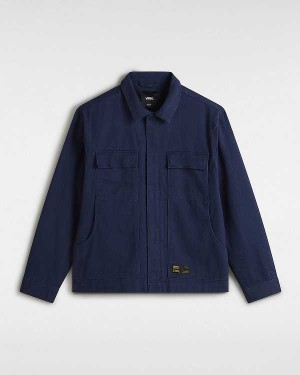 Men Vans Mcavoy Station Jacket Blue Malaysia | VN4685937