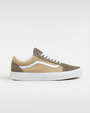 Men Vans Old Skool Canvas Suede Sneakers Brown Malaysia | VN9431207