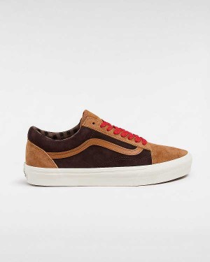 Men Vans Old Skool Pig Suede Sneakers Brown / Orange Malaysia | VN4150269