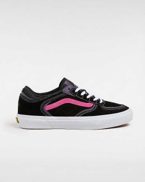 Men Vans Rowley Skate Shoes Black / Pink Malaysia | VN9627431