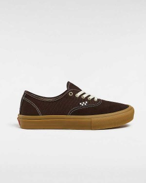 Men Vans Skate Authentic Sneakers Brown Malaysia | VN7395621