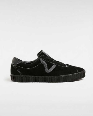 Men Vans Sport Low Creeper Suede Sneakers Black Malaysia | VN2910375