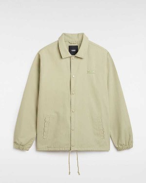 Men Vans Torrey Canvas Coaches Jacket Beige Malaysia | VN2197608