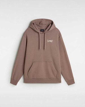 Men Vans V Hand Loose Hoodie Brown Malaysia | VN7245038