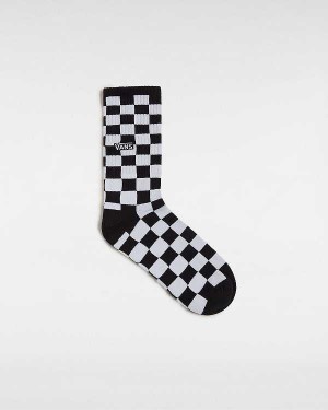 Unisex Vans Checkerboard Crew (1 Pair) Socks Black Malaysia | VN8594031