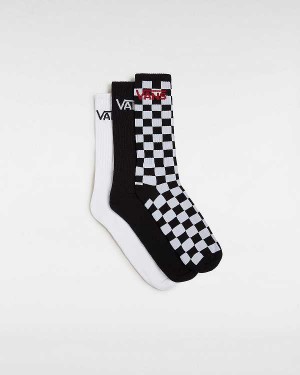 Unisex Vans Classic Crew (3 pairs) Socks Black Malaysia | VN6513982