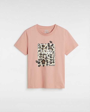 Women Vans Animalier Boxed T Shirts Pink Malaysia | VN6392857