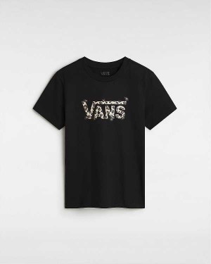 Women Vans Animalier Crew T Shirts Black Malaysia | VN9186403