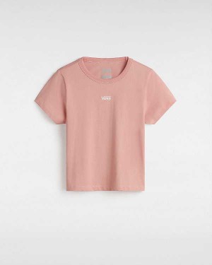 Women Vans Basic mini T Shirts Pink Malaysia | VN0492678