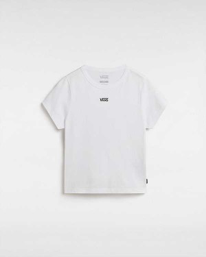 Women Vans Basic mini T Shirts White Malaysia | VN4839026