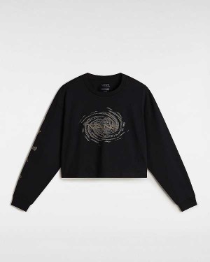 Women Vans Breaker Long Sleeve T Shirts Black Malaysia | VN4705291