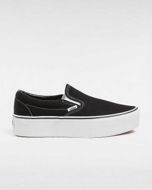 Women Vans Classic Slip-On Platform Shoes Black Malaysia | VN8207691