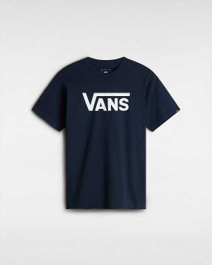 Women Vans Classic T Shirts Blue Malaysia | VN8951367