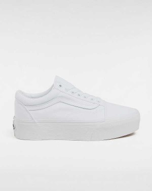 Women Vans Old Skool Platform Shoes White Malaysia | VN8195237