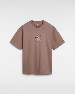 Women Vans Skate Star T Shirts Brown Malaysia | VN8539140