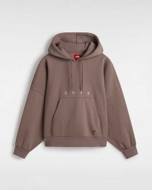 Women Vans Skate Wire Loose Hoodie Brown Malaysia | VN1935784