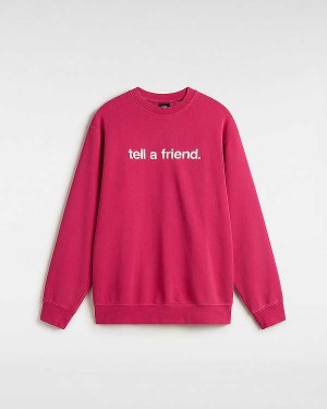 Women Vans Tell a Friend Crew Sweatshirt Red Malaysia | VN7540932