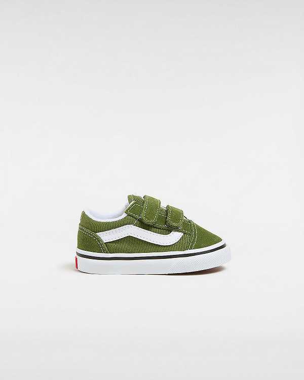 Kids\' Vans Old Skool Hook And Loop (1-4 Years) Sneakers Green Malaysia | VN8135609