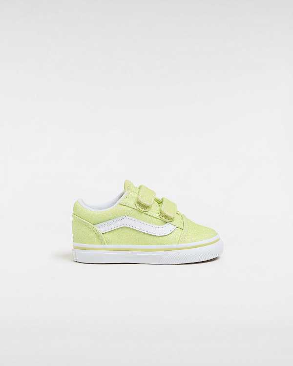 Kids\' Vans Old Skool Hook and Loop Glitter (1-4 Years) Sneakers Yellow Malaysia | VN1325086