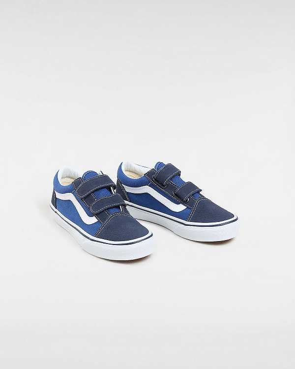 Kids' Vans Old Skool Velcro (4-8 years) Sneakers Blue Malaysia | VN0213958