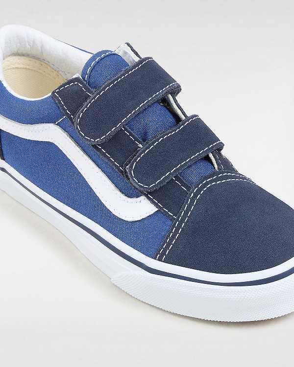 Kids' Vans Old Skool Velcro (4-8 years) Sneakers Blue Malaysia | VN0213958